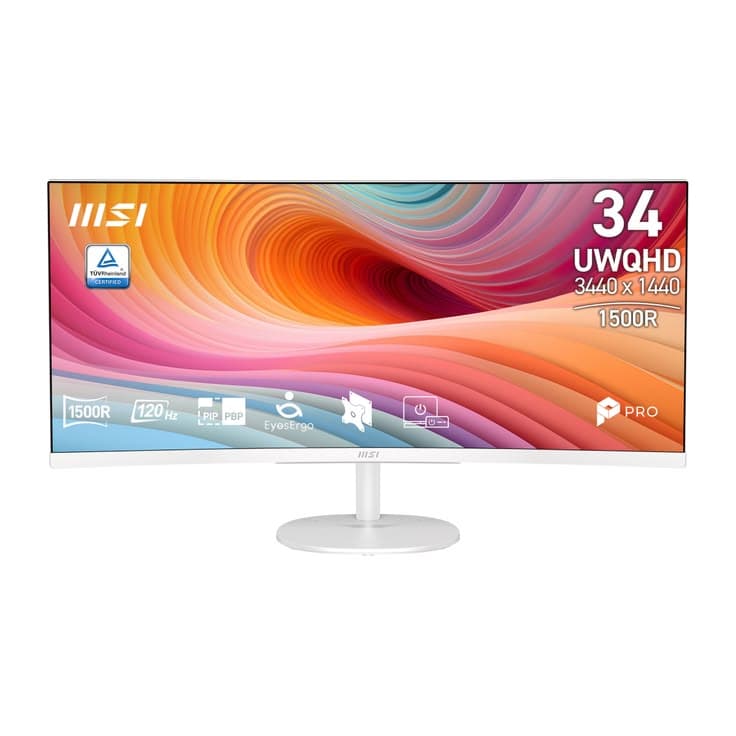 MSI PRO MP341CQW E12 34-inch Curved WQHD 120Hz 1ms Monitor - White