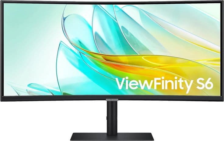 Samsung ViewFinity S6 S65VC 34-inch Ultrawide WQHD Monitor with Camera - Black