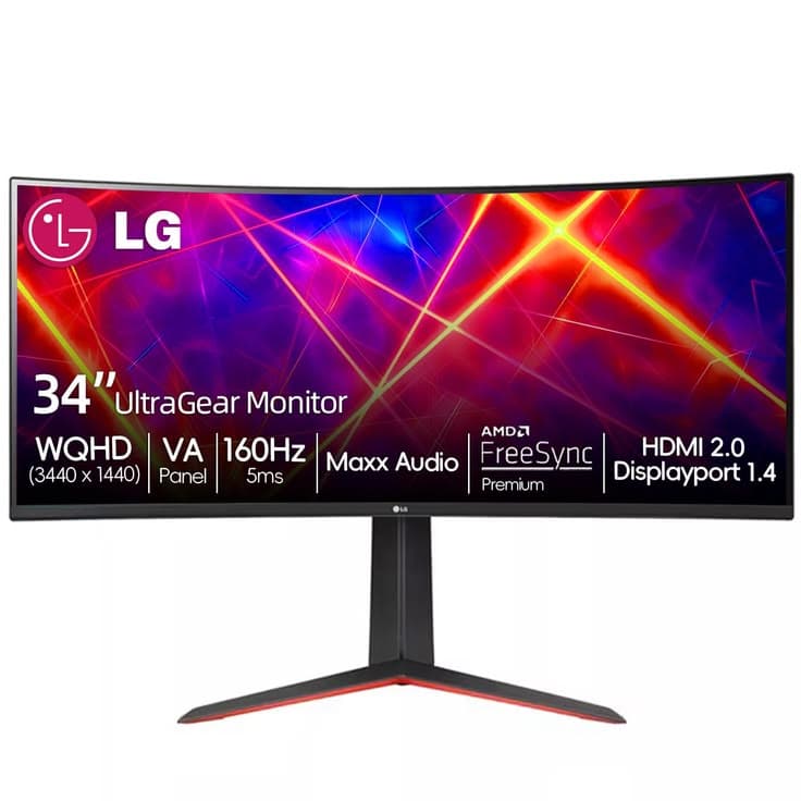 LG 34WR55QK-B 34-inch Curved VA WQHD 100Hz USB-C Monitor