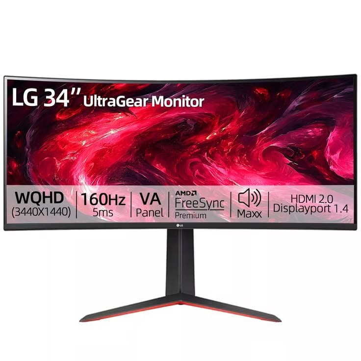 LG 34CB99-W 34-inch Curved WQHD USB-C Monitor with Speakers - Ex UK