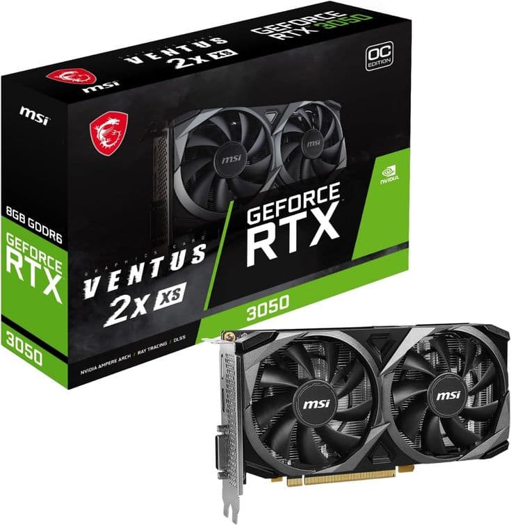 MSI GeForce RTX 3050 Ventus 2X XS 8GB GDDR6 Graphics Card
